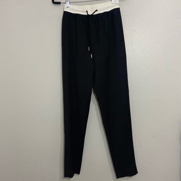 Sandro Wool Drawstring Pants Black Size 1